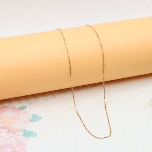 "Elegant Rose Gold Box Chain Necklace for Everyday or Layered Look, XPNL0317 - Picture 7 of 12